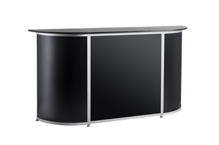 Disk med två rundade hörn, höjd 1100mm, svart